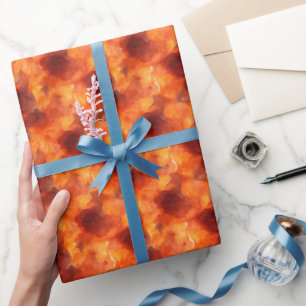 Orange & Brown Watercolor Abstract Wrapping Paper
