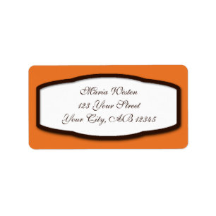 Orange Brown & White Address Labels