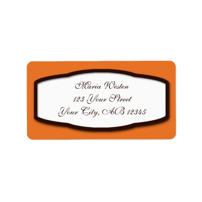 Orange Brown & White Return Address Labels (Front)