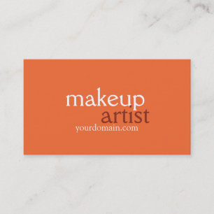 Orange Browny Beige Makeup Artist Business Card