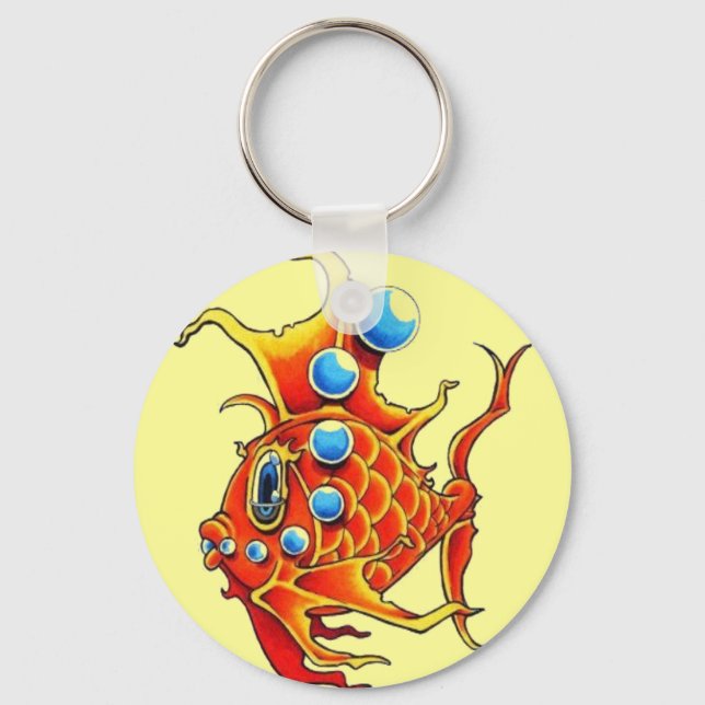 orange bubble fish keychain (Front)