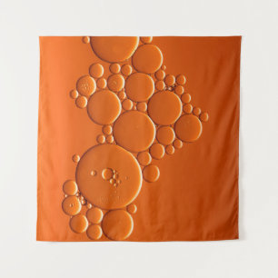 Orange bubbles art tapestry