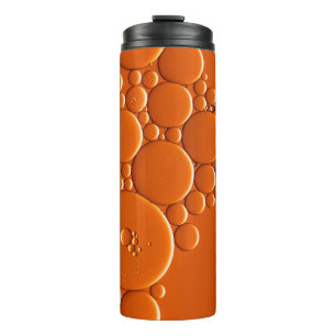 Orange bubbles art thermal tumbler