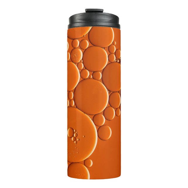 Orange bubbles art thermal tumbler (Front)