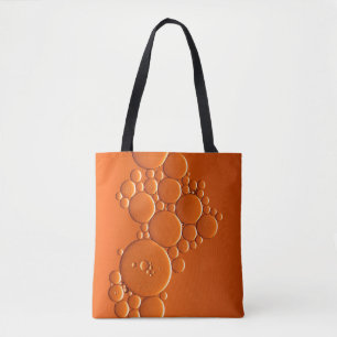 Orange bubbles art tote bag