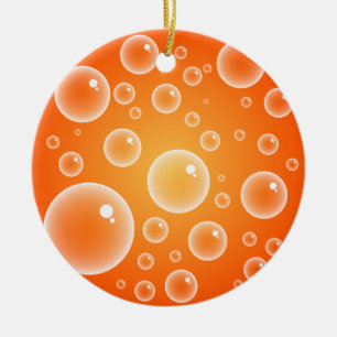 Orange Bubbles Ceramic Tree Decoration