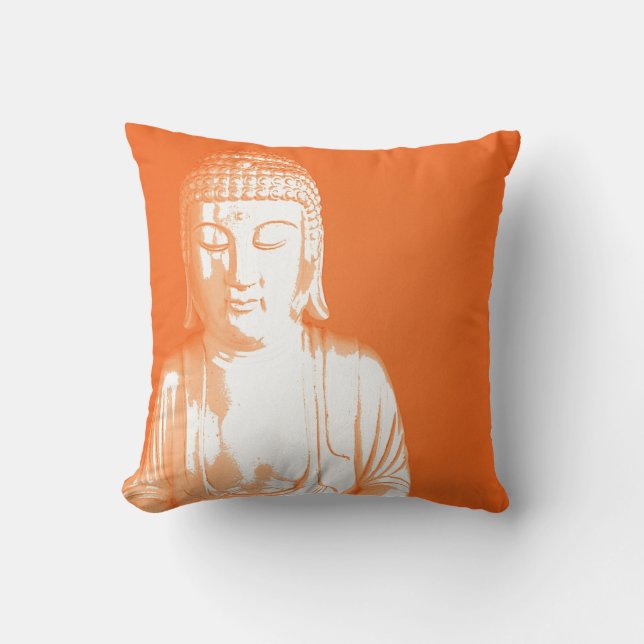 orange Buddha Gautama Cushion (Front)