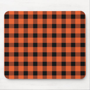 Orange Buffalo Country Lumberjack Plaid Mouse Pad