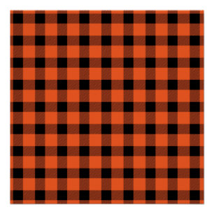 Orange Buffalo Country Lumberjack Plaid Poster