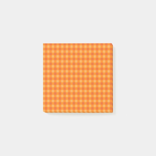 Orange Buffalo Plaid Cheerful Organisation Post-it Notes (Front)