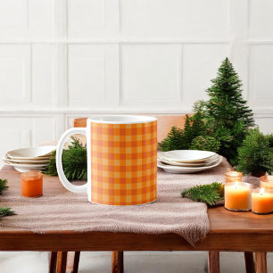Orange Buffalo Plaid Holiday Coffee Mug