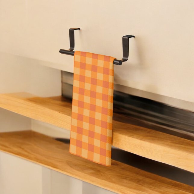 Orange Buffalo Plaid Kitchen Towel for Home Decor (Creator Uploaded)