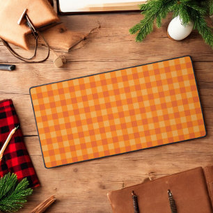 Orange Buffalo Plaid Mouse Pad for Holidays