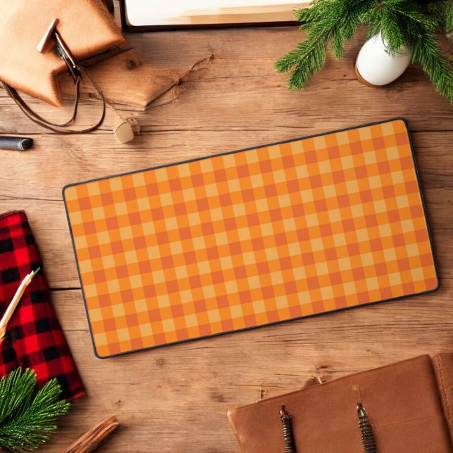 Orange Buffalo Plaid Mouse Pad for Holidays (Creator Uploaded)