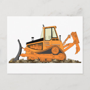 Orange Bulldozer Postcard