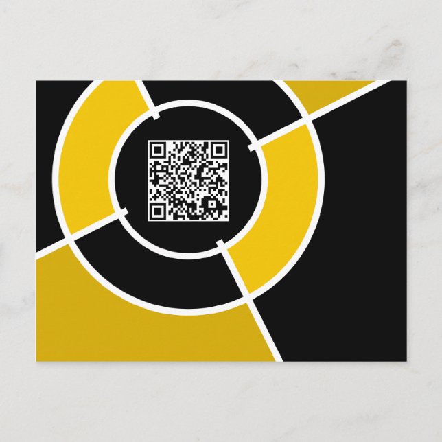 orange bullseye QR code Postcard (Front)