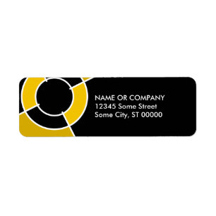 orange bullseye return address label