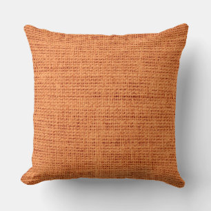 Orange Burlap Linen Rustic Jute Cushion