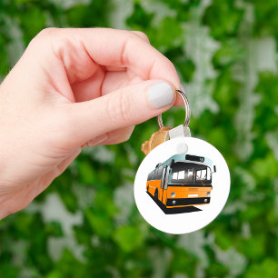 Orange Bus Key Ring