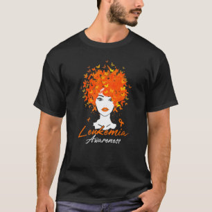 Orange Butterflies Leukaemia Awareness Warrior Sur T-Shirt