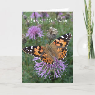 Orange Butterfly Birthday Card