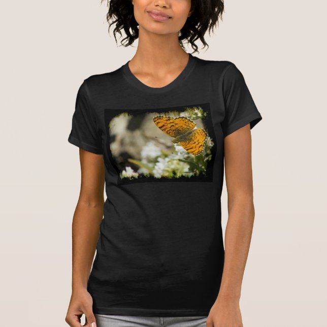 Orange Butterfly Black Edge T-Shirt (Front)