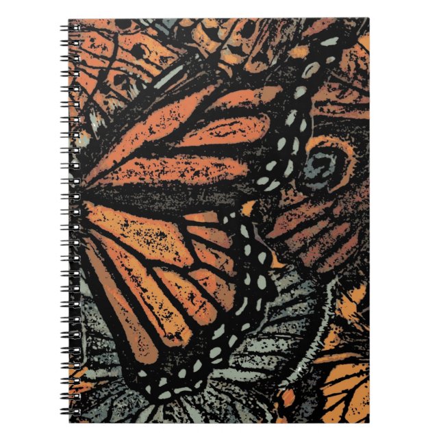 Orange butterfly fantasy abstract art notebook (Front)