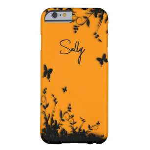 Orange Butterfly Garden Personalised Barely There iPhone 6 Case