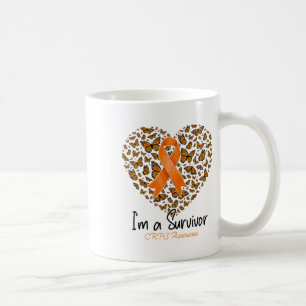 Orange Butterfly Heart I'm A Survivor Crps Awarene Coffee Mug