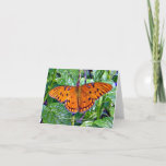 Orange butterfly holiday card<br><div class="desc">Give this beautiful card to the one you love. With a photo of a beautiful butterfly and tell them how much you love them.  This card is blank inside.</div>