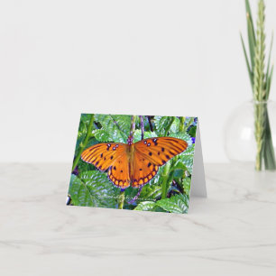 Orange butterfly holiday card
