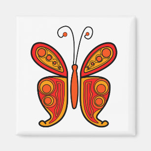 Orange butterfly illustration magnet