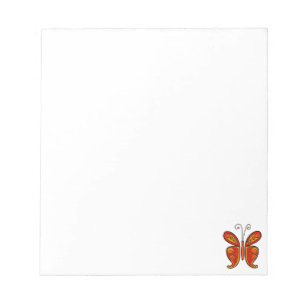 Orange butterfly illustration notepad