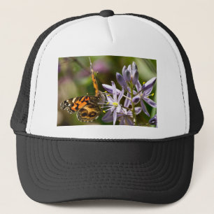 Orange Butterfly on Wild Hyacinth Apparel & Gifts Trucker Hat