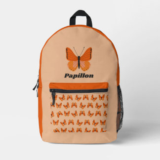 Orange butterfly printed backpack