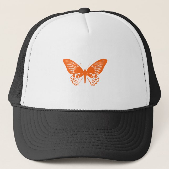 Orange Butterfly Trucker Hat (Front)