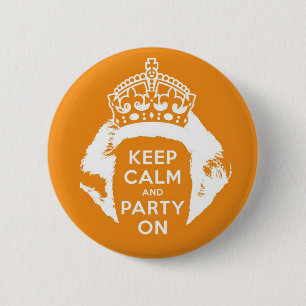 Orange button 30 April - Keep calm and party on