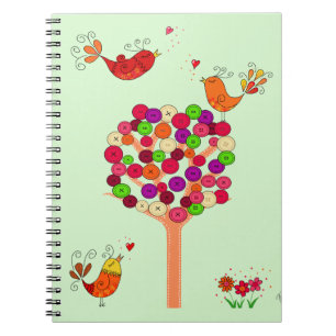 Orange Button Tree Notebook