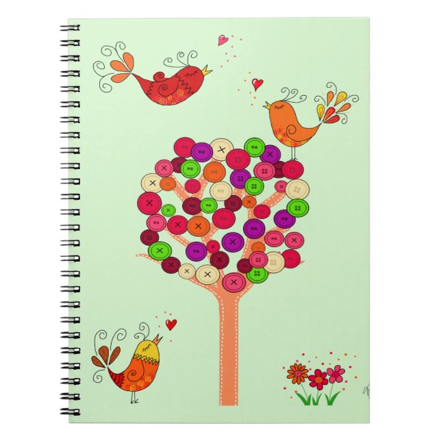 Orange Button Tree Notebook (Front)