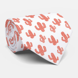 Orange cactus seamless pattern tie