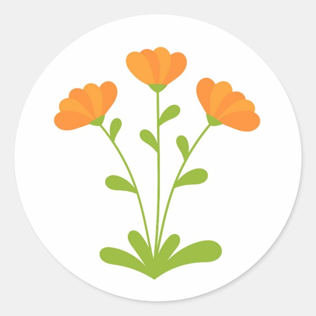 Orange Calendula flowers Sticker (Front)