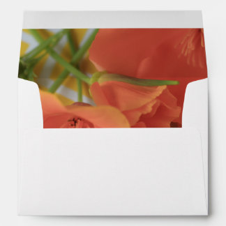 Orange California poppies on chevron background Envelope