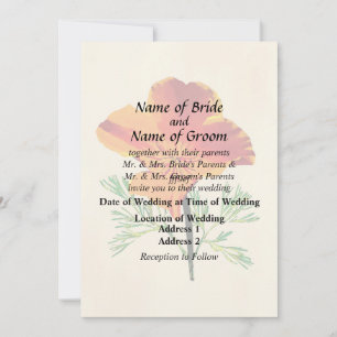 Orange California Poppy Invitation