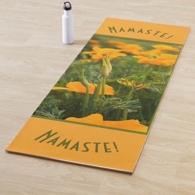 Orange California Poppy Patch Photograph Yoga Mat (In Situ)