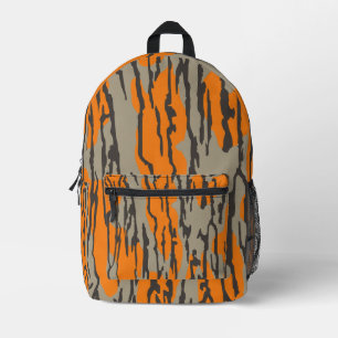 Orange Camo Bottomland Camo Pattern Printed Backpack