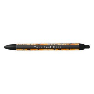 Orange Camo, Camouflage, Military, Army Black Ink Pen