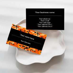 Orange Camo, Camouflage, Military, Army Business Card