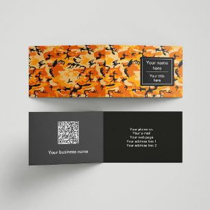 Orange Camo, Camouflage, Military, Army Business Card