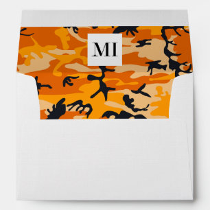 Orange Camo, Camouflage, Military, Army Envelope