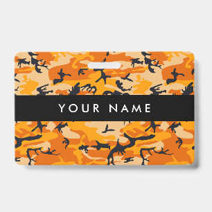 Orange Camo, Camouflage, Military, Army ID Badge